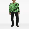 Dolce & Gabbana leaf-pattern silk jumper - Green