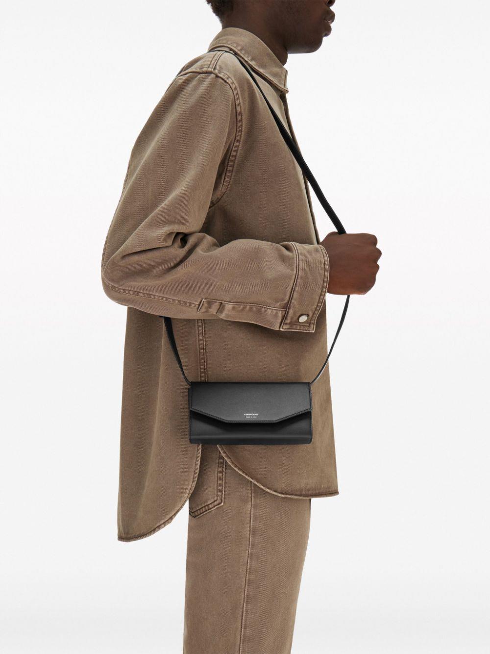 Ferragamo Compact leather crossbody bag - Black