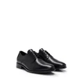 BOSS almond-toe leather derby shoes - Black