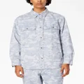 Armani Exchange camouflage-print denim jacket - Blue