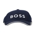 BOSS logo-embroidered contrasting-trim cap - Blue