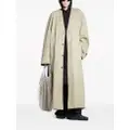 Balenciaga V-neck belted cotton trench coat - Neutrals