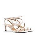 BOSS 75mm strappy leather sandals - White