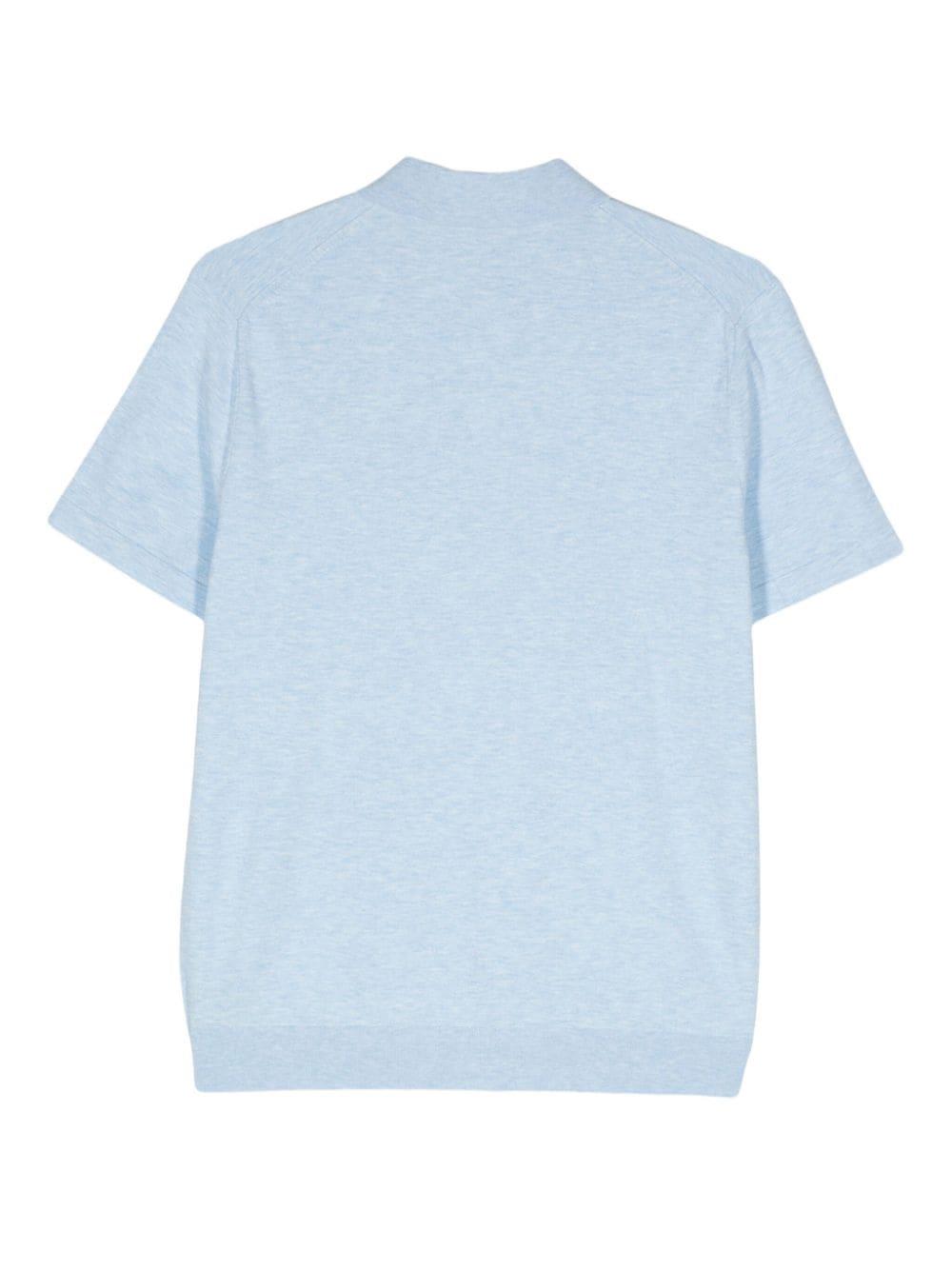 Theory mélange short-sleeve polo shirt - Blue