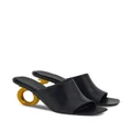 Ferragamo sculpted-logo-heel mules - Black