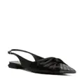 Roberto Cavalli knot-detail crystal-embellished ballerina shoes - Black