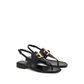Ferragamo Gancini-buckle leather sandals - Black