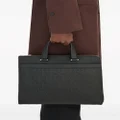 Ferragamo Gancini embossed-leather briefcase - Black
