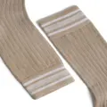 Brunello Cucinelli Kids stripe-detail cotton socks - Neutrals