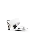 Karl Lagerfeld Ikon-heel double-strap mules - White