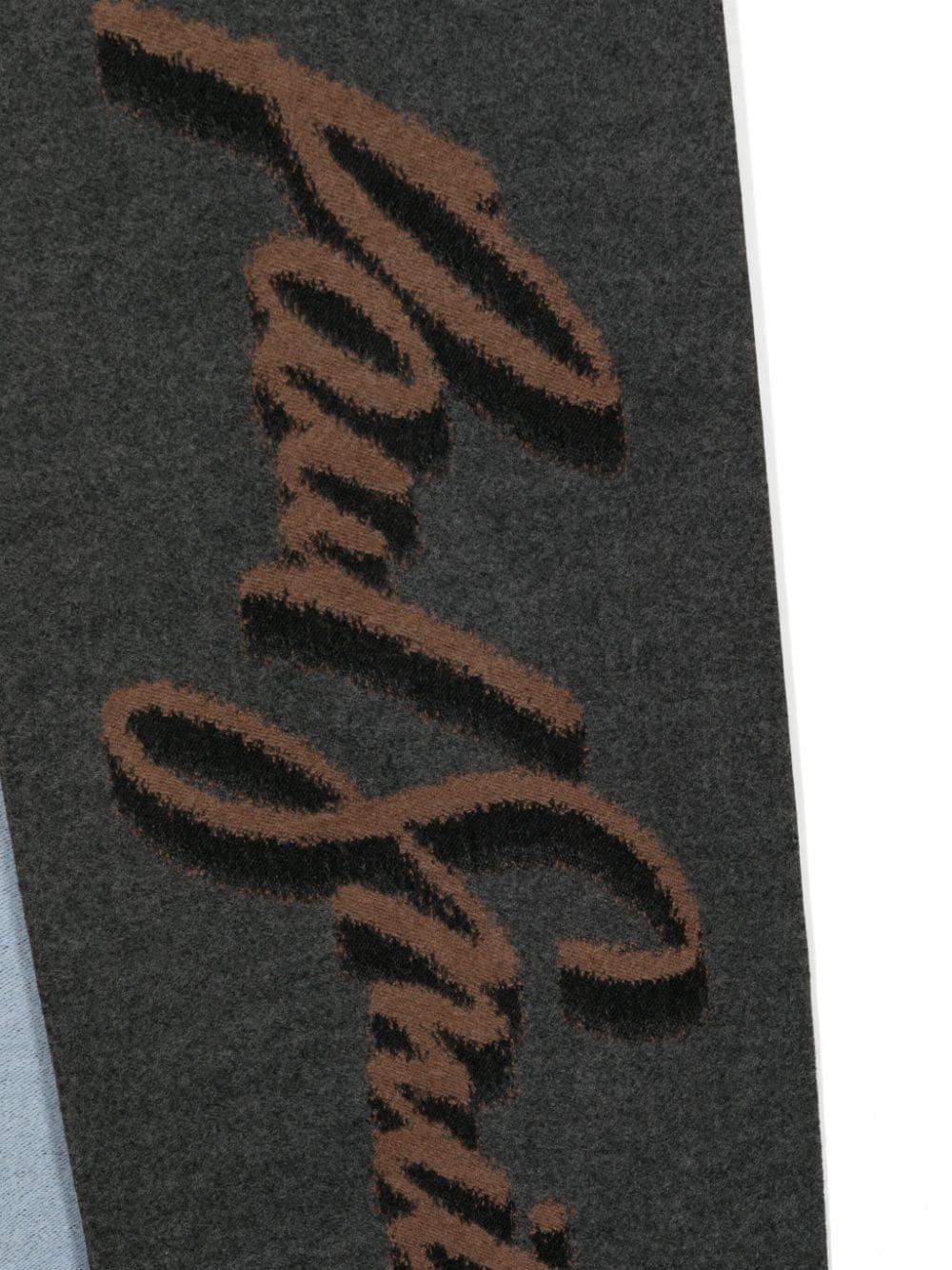 Paul Smith logo-jacquard scarf - Brown