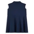 Lacoste crocodile-embroidered flared dress - Blue