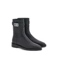 Ferragamo Gancini-buckle leather ankle boots - Black