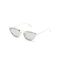 Alexander McQueen Eyewear piercing-detailed cat-eye sunglasses - Silver
