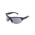 BOSS half-rim shield-frame sunglasses - Black