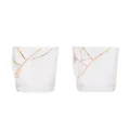 Seletti set of two gold-trimmed cut crystal glasses