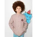 Gucci Kids logo-patch checked shirt jacket - Red