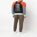 Paul Smith logo-strap leather backpack - Black