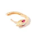 Jacquie Aiche 14kt rose gold Head Snake diamond and ruby earring - Pink