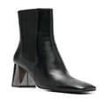 Sergio Rossi high-heeled leather chelsea boots - Black