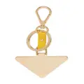 Prada leather logo-charm key ring - Yellow
