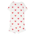 Petit Bateau Court heart-print pajama set - White