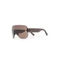Stella McCartney Eyewear shield-frame stud-embellished sunglasses - Brown