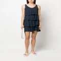 Armani Exchange ruffled crepe short dress - Blue