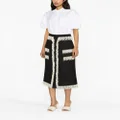 Huishan Zhang Victoria pearl-embellished tweed skirt - Black