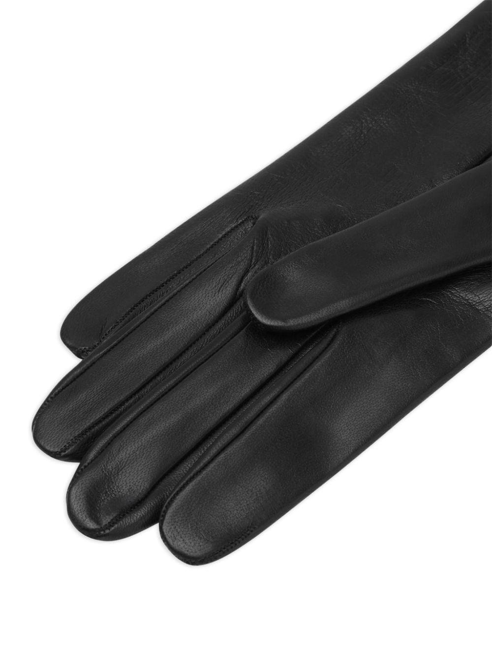 Ferragamo long leather gloves - Black