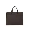 Ferragamo Gancini-print leather laptop bag - Brown