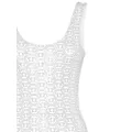 Philipp Plein embellished monogram swimsuit - White
