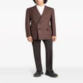 TOM FORD double-breasted silk blazer - Brown