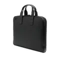 Calvin Klein debossed calf leather briefcase - Black