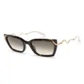Roberto Cavalli Snake-motif oversize-frame sunglasses - Brown