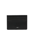 BOSS stripe-detail leather cardholder - Black