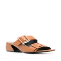 Sergio Rossi 50mm leather mules - Brown