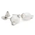 Simone Rocha Double Crystal pearl stud earrings - Silver