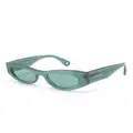Lanvin logo-lettering rectangle-frame sunglasses - Green