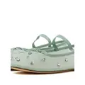 Loeffler Randall Leonie rhinestone-embellished ballerina shoes - Green