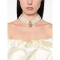 Blumarine crystal-embellished choker necklace - White