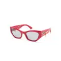 Moschino Eyewear zip-detail cat-eye-fram sunglasses - Red