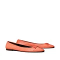 Tory Burch quilted ballerina shoes - Orange