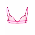 Saint Laurent tulle triangle-cup bra - Pink