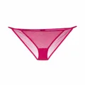 Saint Laurent logo-print tulle briefs - Pink