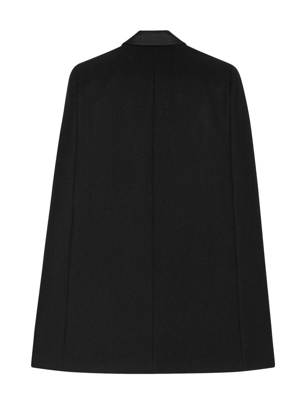 Saint Laurent wool-blend tuxedo cape - Black