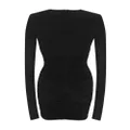 Saint Laurent ruched V-neck minidress - Black