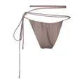 Saint Laurent wraparound lace-up bikini bottom - Brown