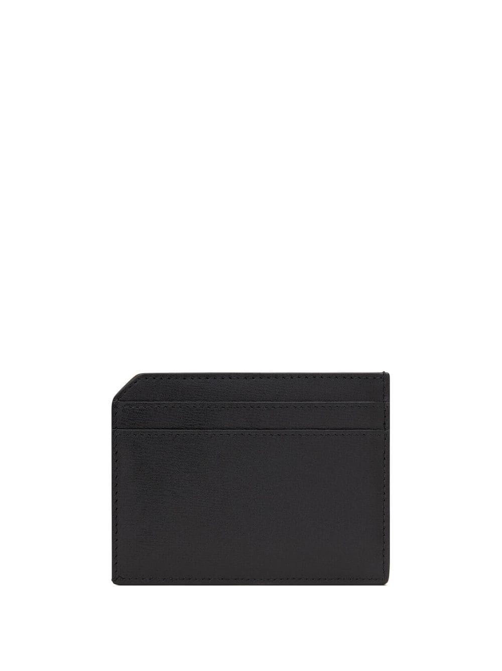 Saint Laurent Tiny Cassandre leather cardholder - Black