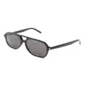 Saint Laurent double-bridge oversize-frame sunglasses - Black